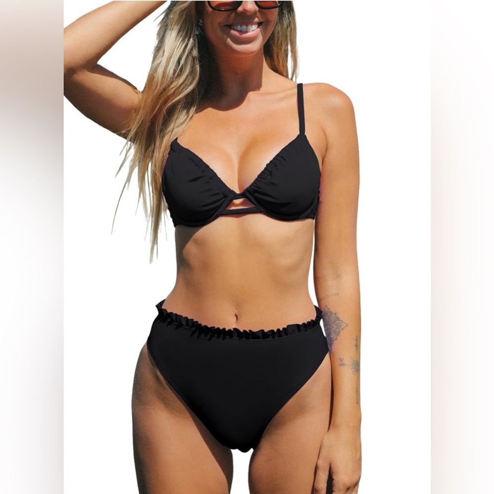 CUPSHE Women Swimsuit Bikini Set High Waisted